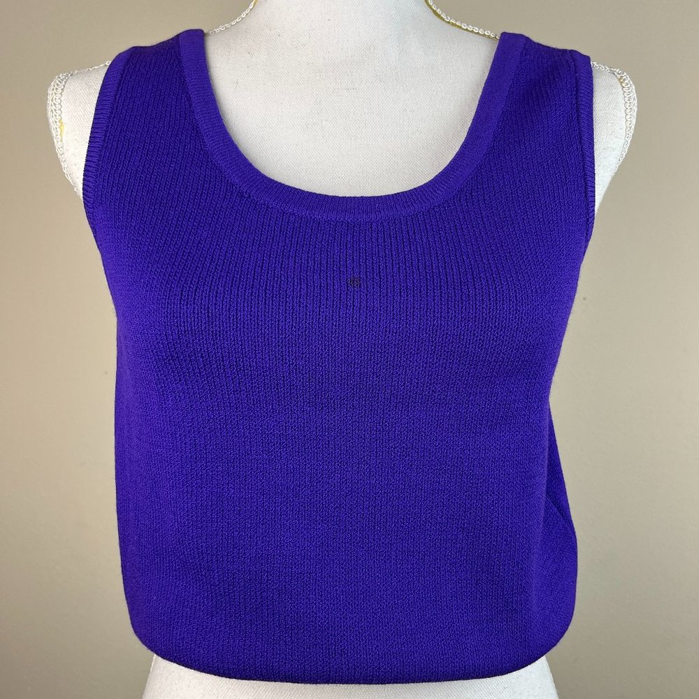 St John Collection Tank Top Sz P 2 Purple